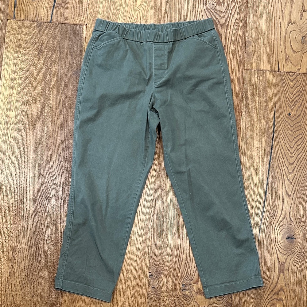 Lands' End Women's Cropped Olive Pull-On Ankle Pants